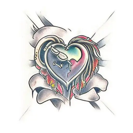 crying heart dread  tattoo design idea