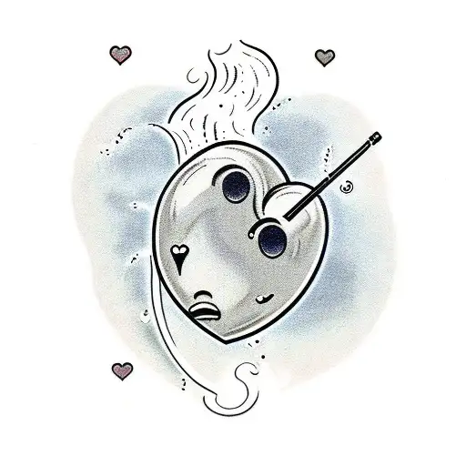 crying heart  tattoo design idea
