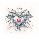 crying heart  tattoo design idea