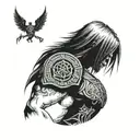 Elden ring video game character sleeve tattoo design idea