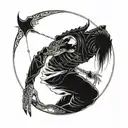 Elden ring video game character sleeve tattoo design idea