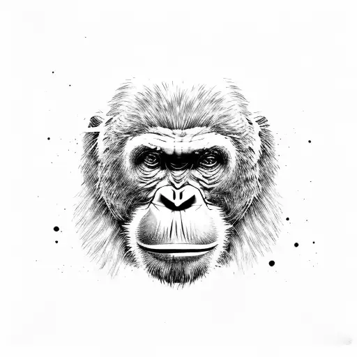 A gangster silverback orangutan tattoo design idea