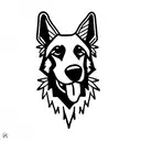 german shepard tattoo design idea