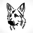 german shepard tattoo design idea