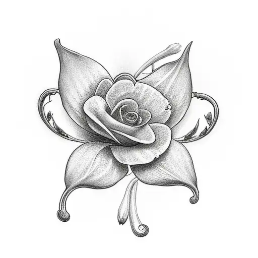 forget me not flowers hearts and butterflies  tattoo design idea