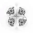 forget me not flowers hearts and butterflies  tattoo design idea