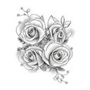 forget me not flowers hearts and butterflies  tattoo design idea