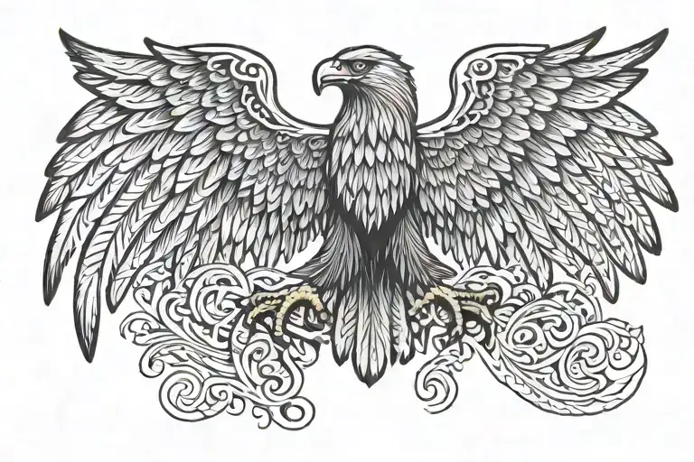 German eagle wings tattoo design idea