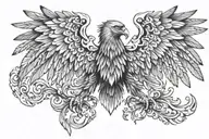 German eagle wings tattoo design idea