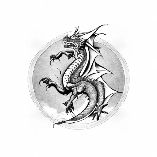 dragon cute tattoo design idea