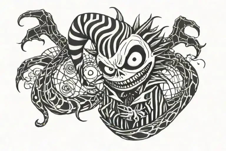 Beetlejuice nightmare before christmas gremlins  tattoo design idea