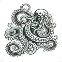 scary dark kraken tattoo design idea