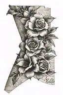 flowers wrapped in newspaper  tattoo design idea