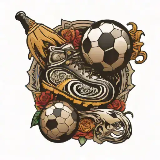 soccer ball and Punjabi culture tattoo design idea