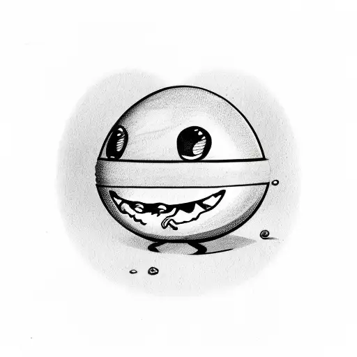  hard boiled egg with smiley face in the yolk tattoo design idea