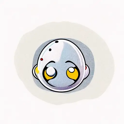 hard boiled egg with a smiley face yolk tattoo design idea
