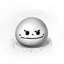  hard boiled egg with smiley face in the yolk tattoo design idea