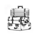 A vintage suitcase with travel destinations as book titles tattoo design idea