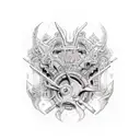 city of  Atlantis tattoo design idea