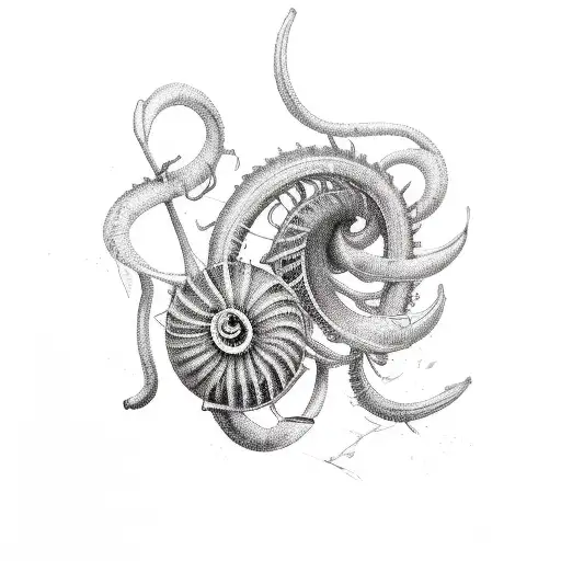 whirlwind, rosemary and banana tree  tattoo design idea