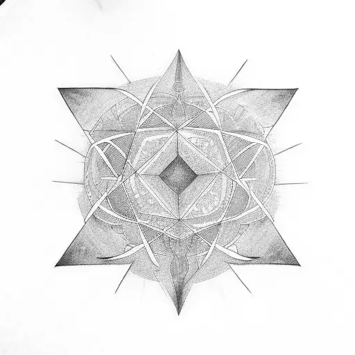 negative colored star tattoo design idea