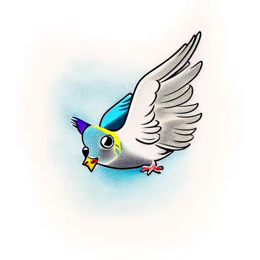  cartoon golfing pigeon, named Pidge tattoo design idea