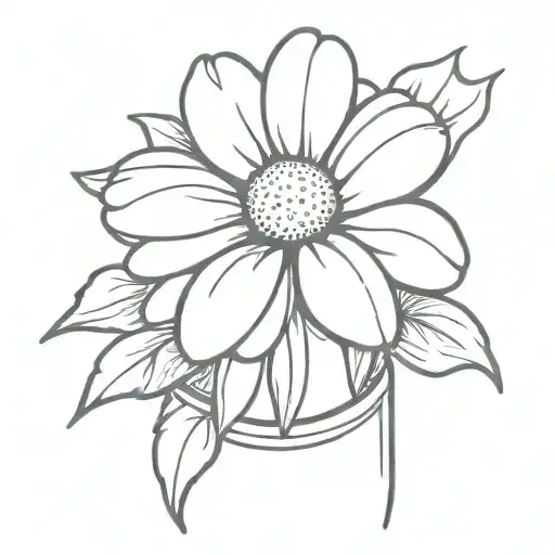Daisy coming out of Castle Lager Beer Bottle tattoo design idea