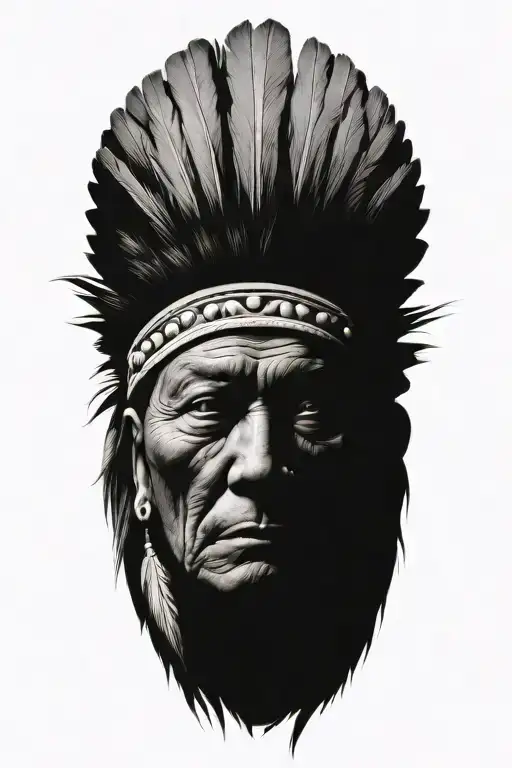 Indian chief  tattoo design idea