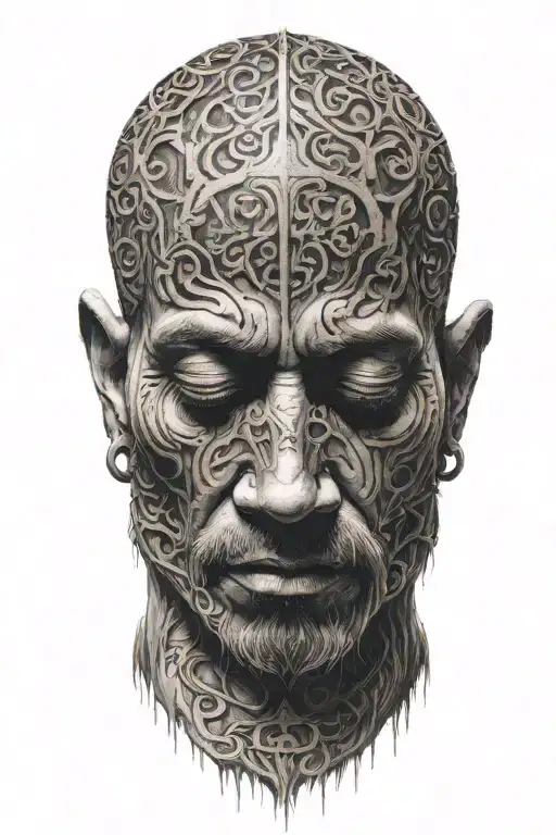 skinny man meditating tattoo design idea