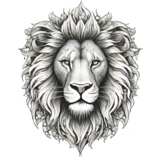 Shamrock lion tattoo design idea