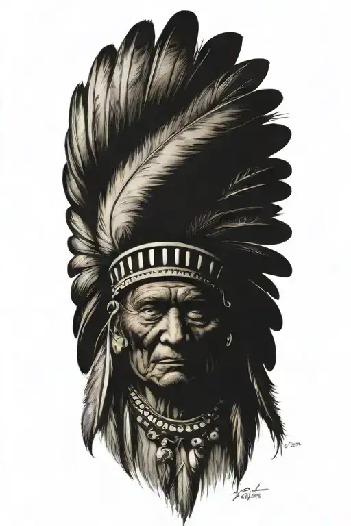 old Indian chief  tattoo design idea