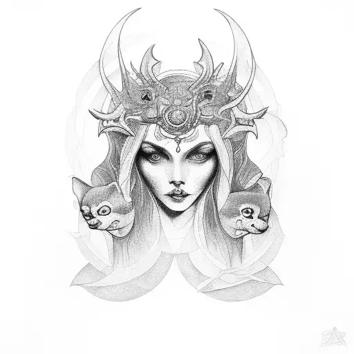 Hecate Lilith Nyx  tattoo design idea