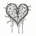 crying broken heart tattoo design idea