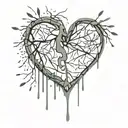 crying broken heart tattoo design idea