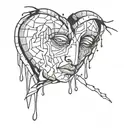 crying broken heart tattoo design idea