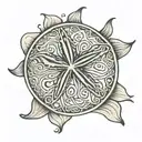 sand dollar seashell outline boarder tattoo design idea