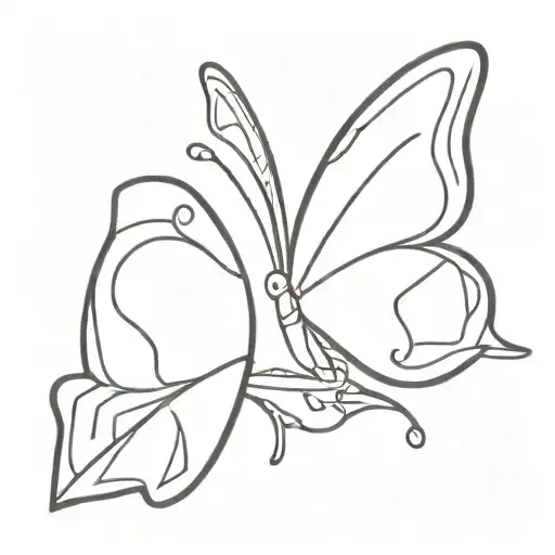 side butterfly tattoo design idea