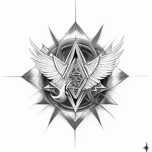rebirth, healing, meditation, phoenix, sacred geometry, radical acceptance tattoo design idea