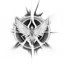 rebirth, healing, meditation, phoenix, sacred geometry, radical acceptance tattoo design idea