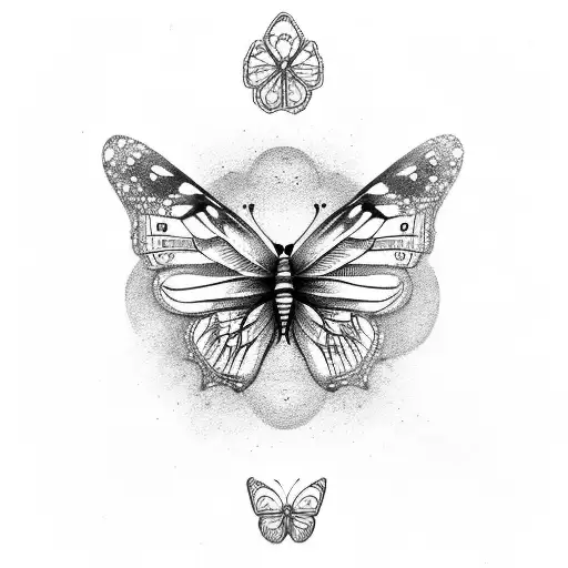 Butterfly buda tattoo design idea