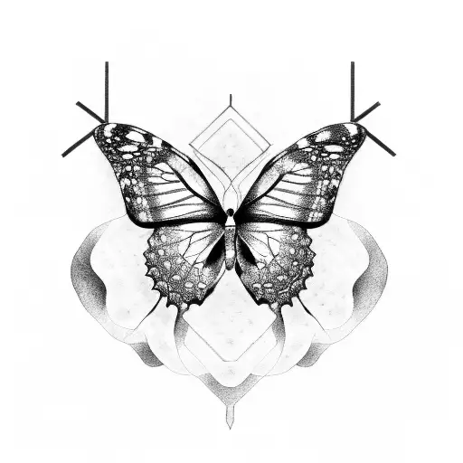 Butterfly whith buda tattoo design idea