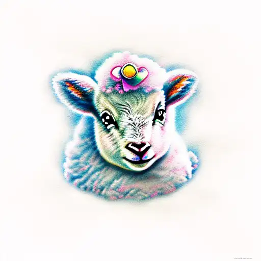 shepherd river little lamb  tattoo design idea
