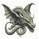 celtic dragon sleeping  tattoo design idea