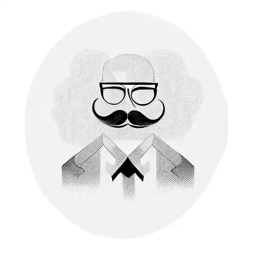 a man with a moustache and mustache tattoo design idea