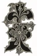 cross with paisley pattern tattoo design idea