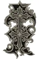 cross with paisley pattern tattoo design idea