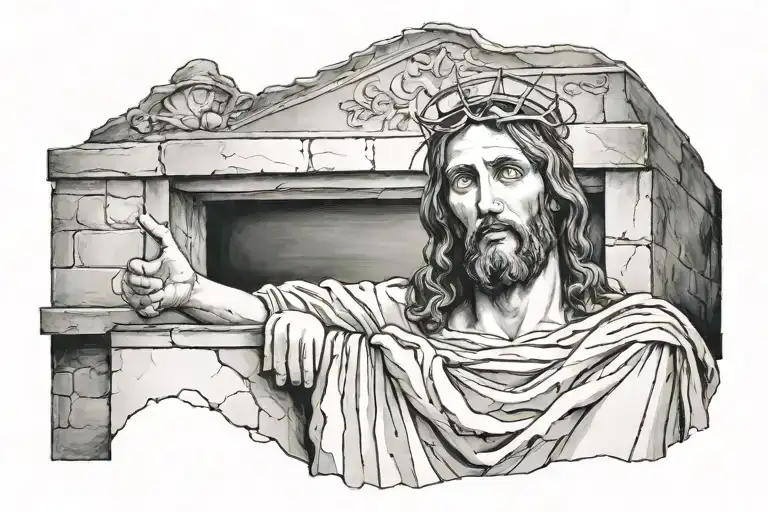 Jesus's tomb tattoo design idea