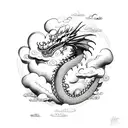 Dragon in clouds tattoo design idea