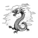 Dragon in clouds tattoo design idea
