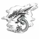 Dragon in clouds tattoo design idea